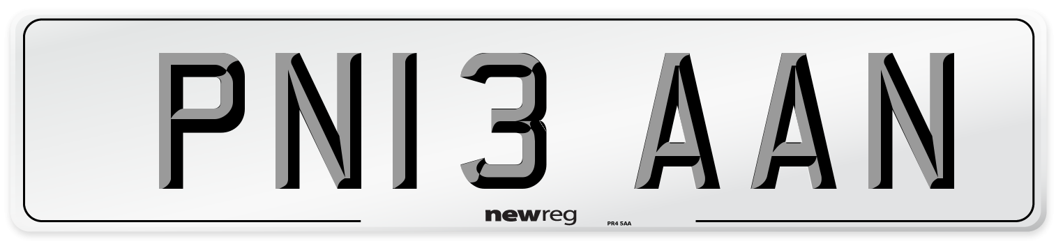 PN13 AAN Number Plate from New Reg